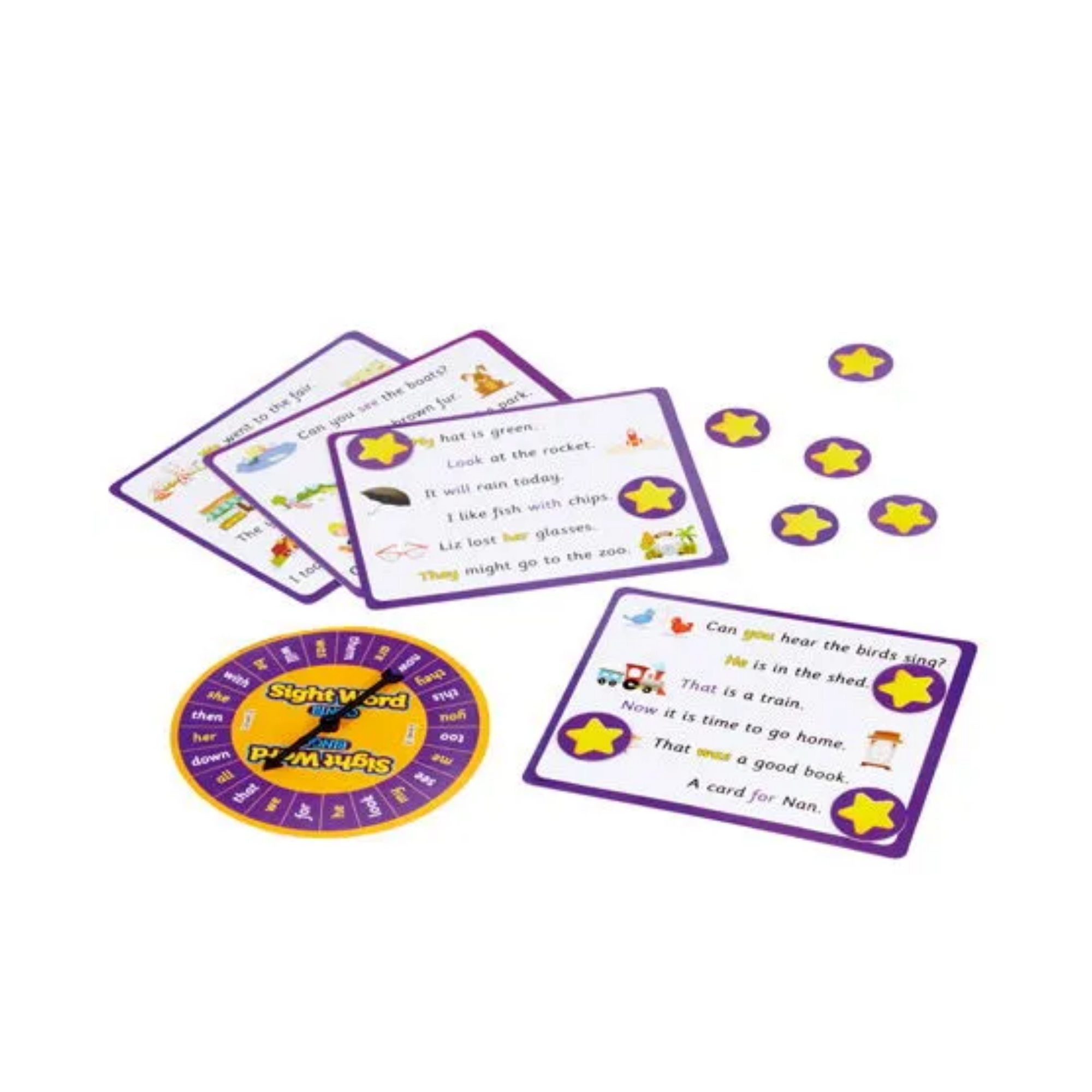 موارد التعلم: لعبة بينغو الكلمات البصرية، لعبة الصوتيات والقراءة للأطفال، تدريب ممتع على الكلمات البصرية، من 2 إلى 4 لاعبين، دليل أنشطة متعدد اللغات، للأعمار من 5 سنوات فما فوق