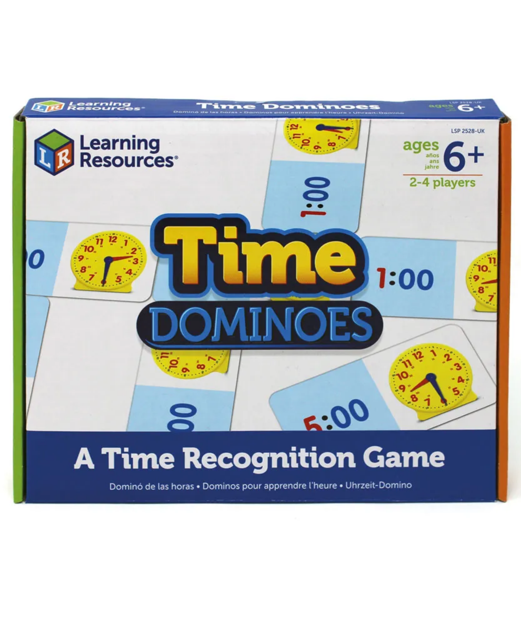 موارد التعلم - لعبة دومينو الوقت، لعبة إخبار الوقت مع الساعات الرقمية والتناظرية، تتضمن 36 دومينو ودليل الأنشطة، تُعلّم تنسيقات 12 و24 ساعة، للأعمار من 6 سنوات فما فوق