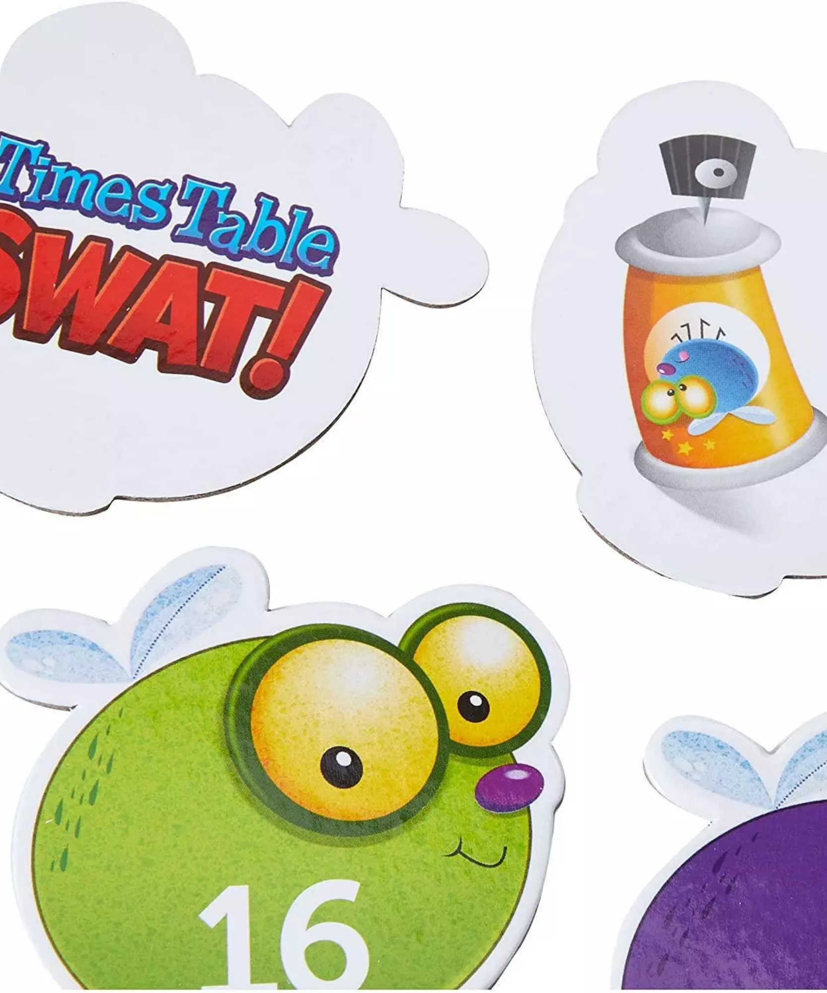 موارد تعليمية، لعبة ضرب ممتعة للأطفال، تمارين على جدول الضرب من 2 إلى 12، تتضمن 132 ذبابة ملونة، 4 مضربات ودليل أنشطة، للأعمار من 6 سنوات فما فوق، تعليمات متعددة اللغات