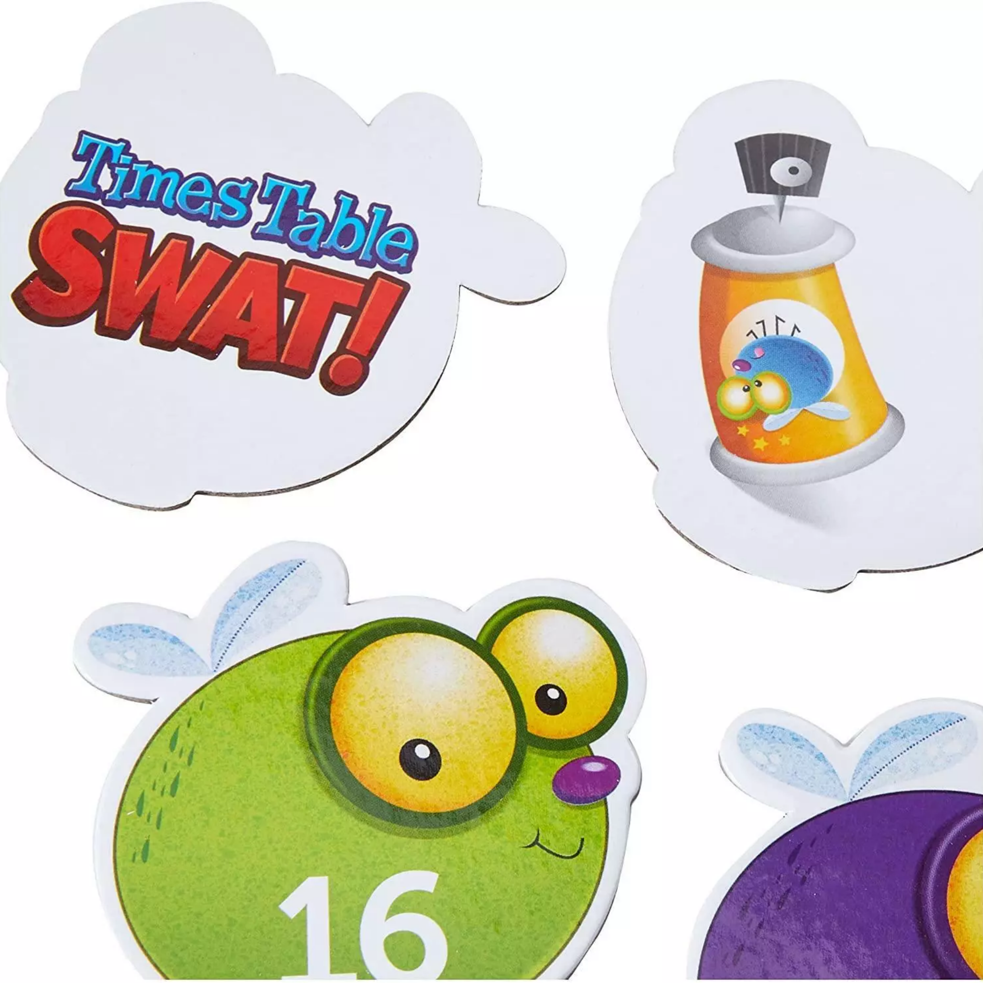 موارد تعليمية، لعبة ضرب ممتعة للأطفال، تمارين على جدول الضرب من 2 إلى 12، تتضمن 132 ذبابة ملونة، 4 مضربات ودليل أنشطة، للأعمار من 6 سنوات فما فوق، تعليمات متعددة اللغات