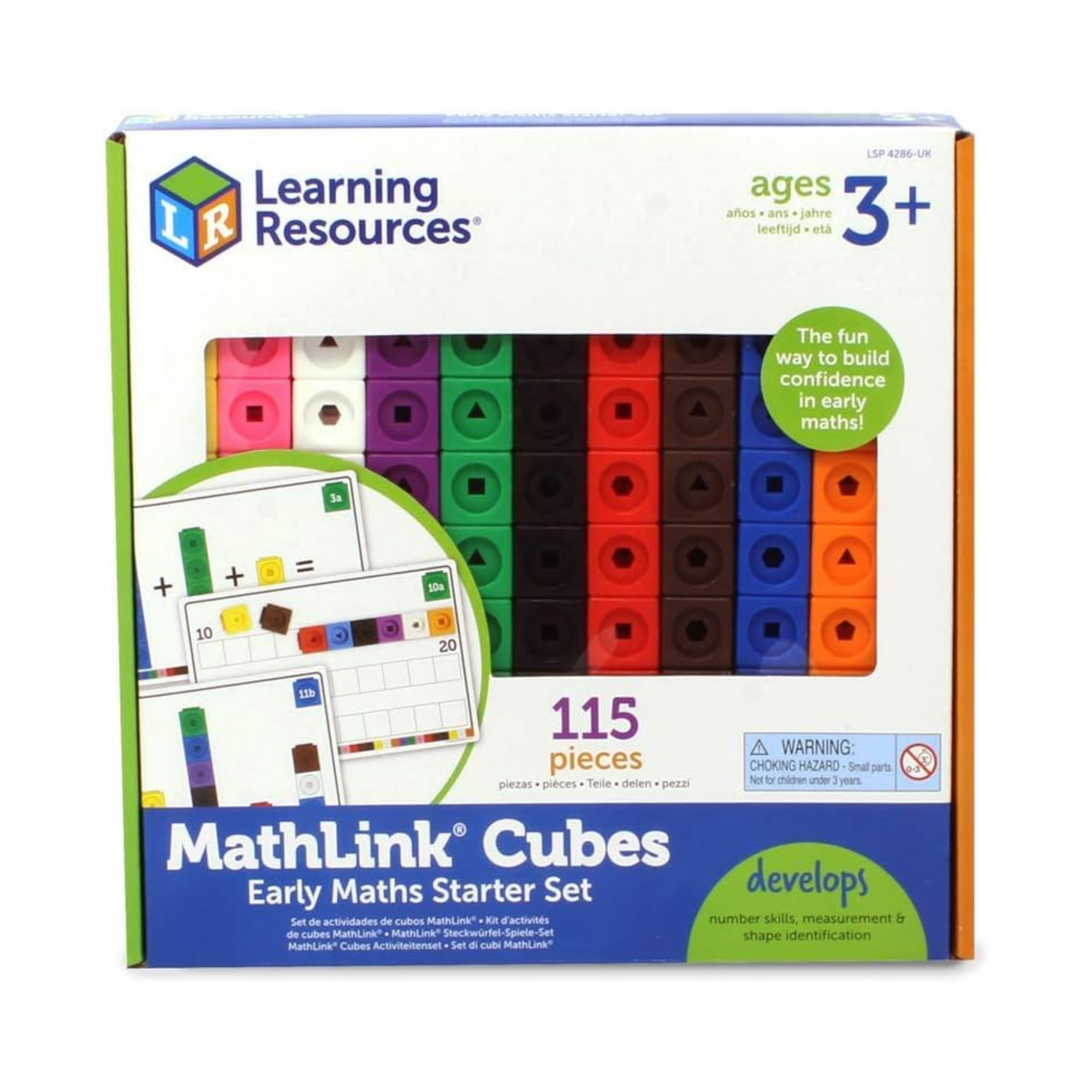 مجموعة أنشطة مكعبات MathLink من Learning Resources، 100 مكعب و30 نشاطًا، للأعمار من 4 سنوات فما فوق، تعليم عملي في الرياضيات والعلوم والتكنولوجيا والهندسة والرياضيات