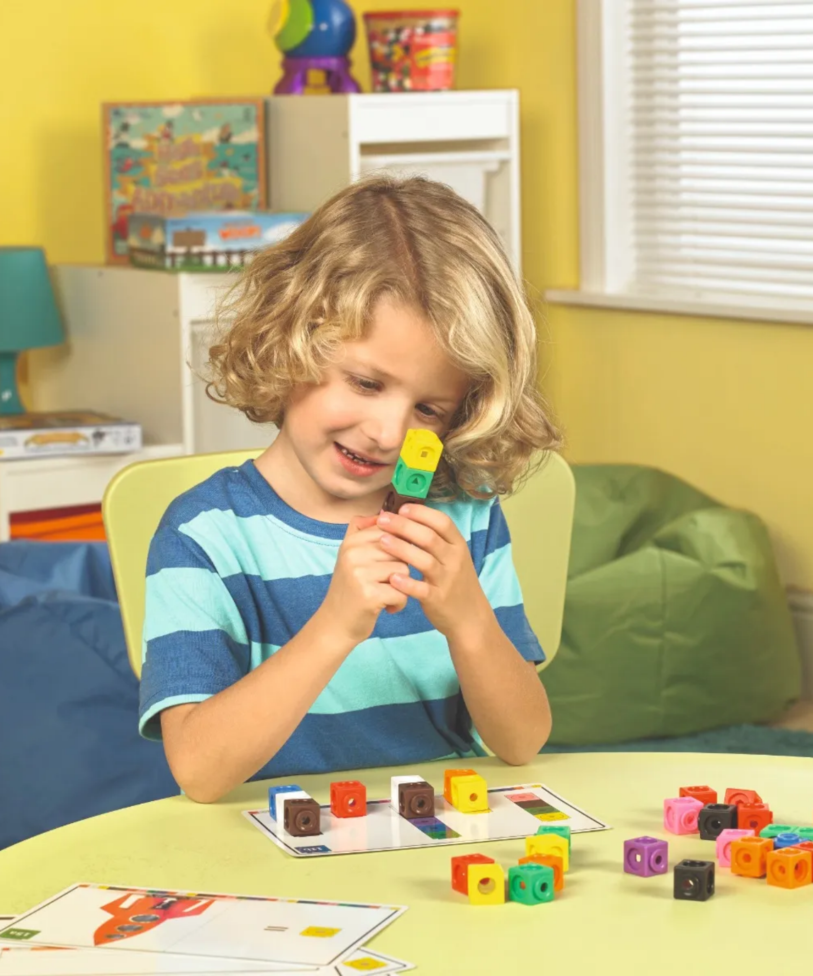 مجموعة أنشطة مكعبات MathLink من Learning Resources، 100 مكعب و30 نشاطًا، للأعمار من 4 سنوات فما فوق، تعليم عملي في الرياضيات والعلوم والتكنولوجيا والهندسة والرياضيات