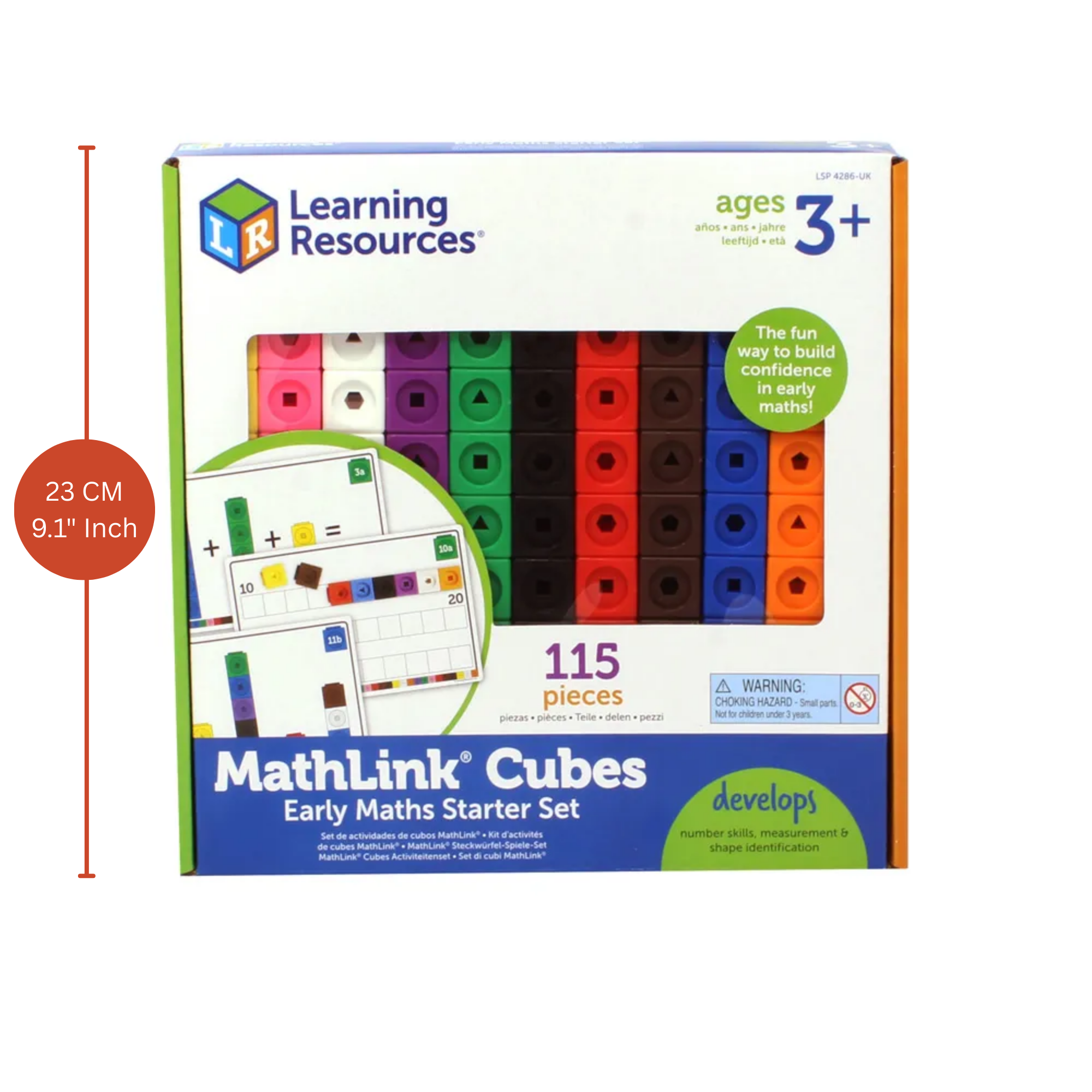 مجموعة أنشطة مكعبات MathLink من Learning Resources، 100 مكعب و30 نشاطًا، للأعمار من 4 سنوات فما فوق، تعليم عملي في الرياضيات والعلوم والتكنولوجيا والهندسة والرياضيات