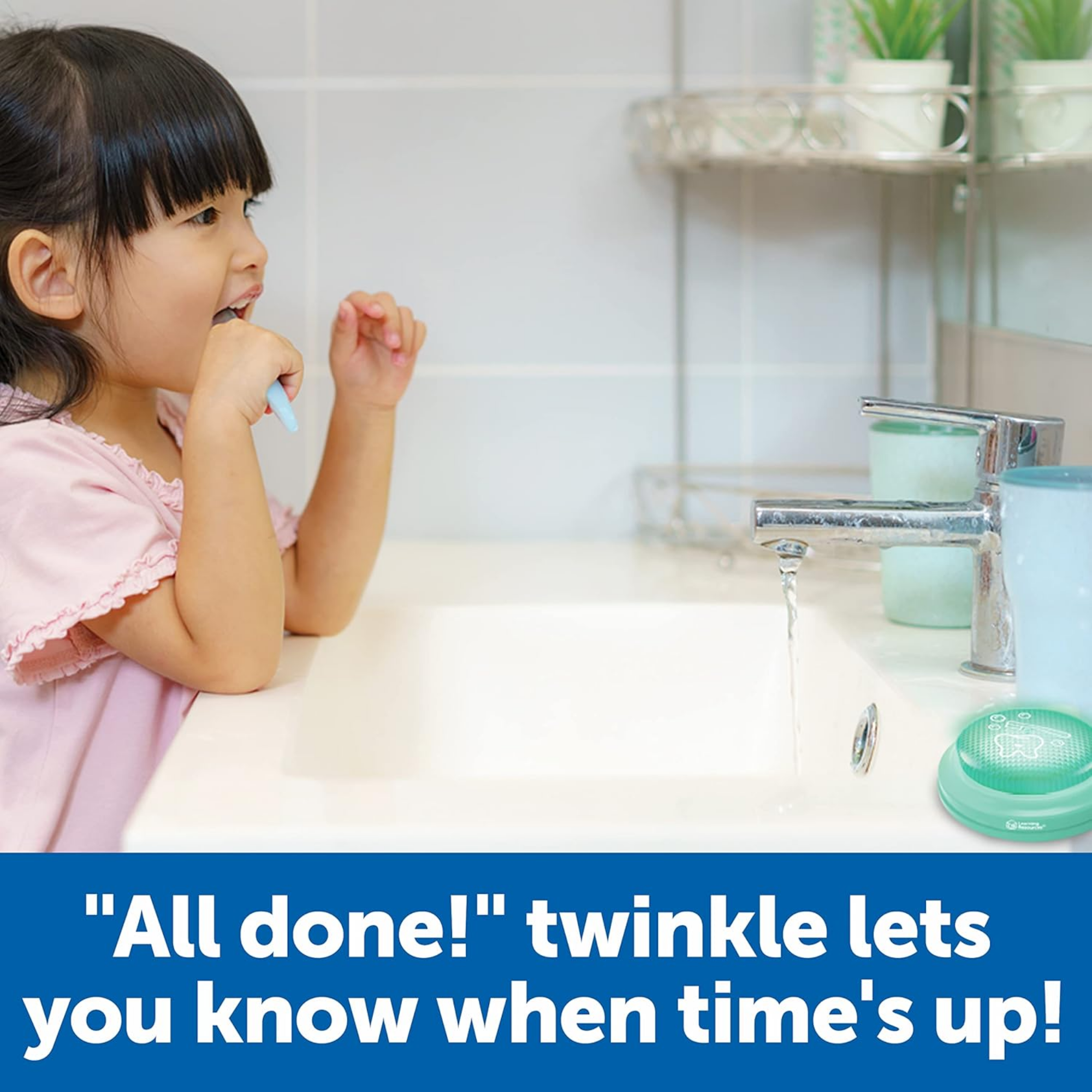 مؤقت فرشاة الأسنان لمدة دقيقتين من Learning Resources، مؤقت مضيء ممتع للأطفال لتشجيع عادات تنظيف الأسنان الصحية، يتضمن دليلًا متعدد اللغات