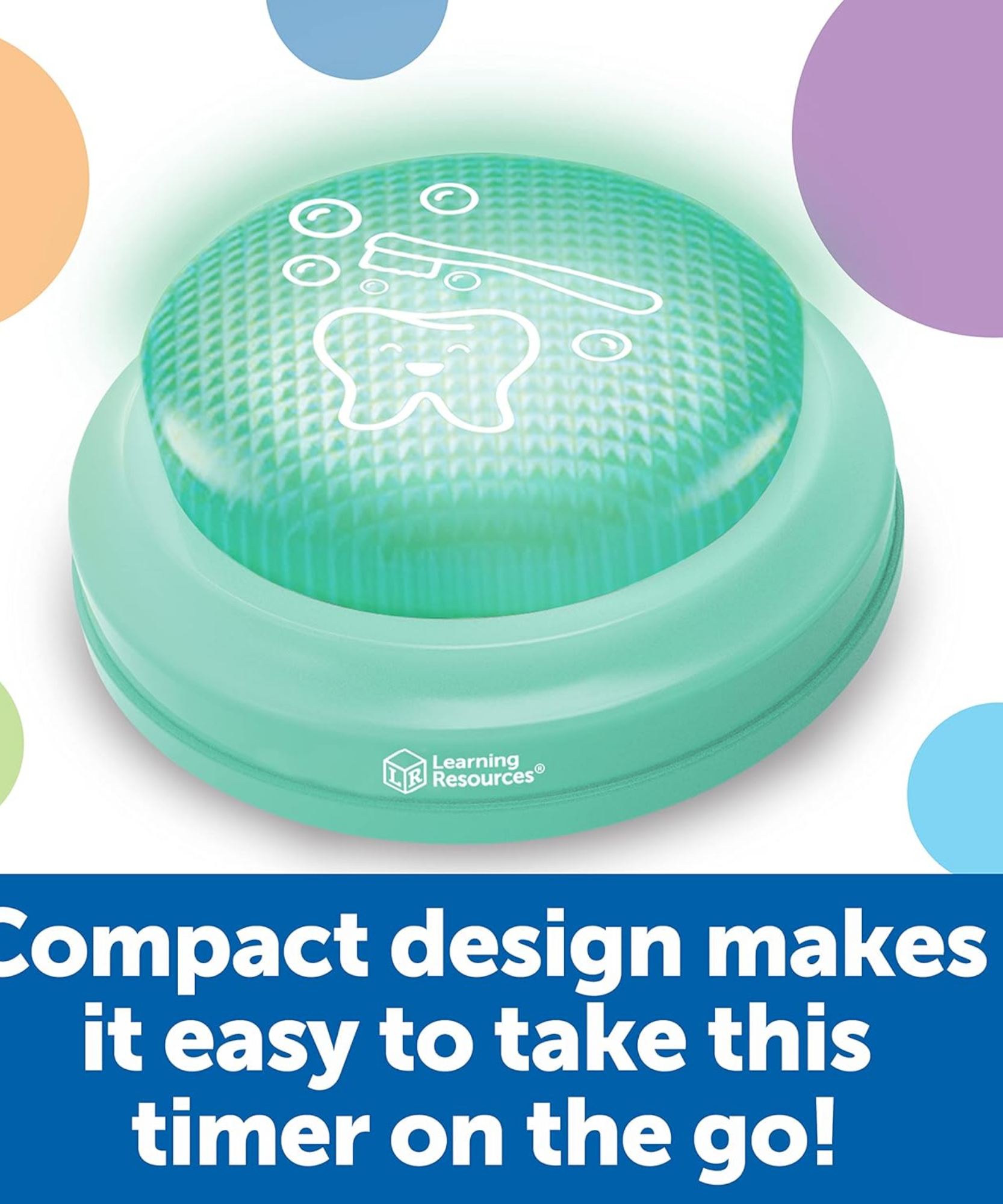 مؤقت فرشاة الأسنان لمدة دقيقتين من Learning Resources، مؤقت مضيء ممتع للأطفال لتشجيع عادات تنظيف الأسنان الصحية، يتضمن دليلًا متعدد اللغات