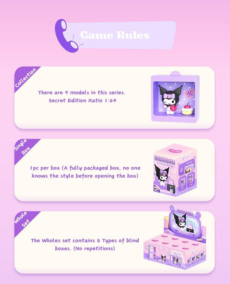 مجسم مويتش سانريو كورومي من سلسلة هابي هوليداي، صندوق أعمى، تمثال أنمي قابل للتجميع من مادة البولي فينيل كلوريد، لعبة غامضة بطول 12 سم مع 9 تصاميم (واحد منها سري نادر)، مناسب للأعمار من 15 عامًا فأكثر، مقتنيات وشخصيات