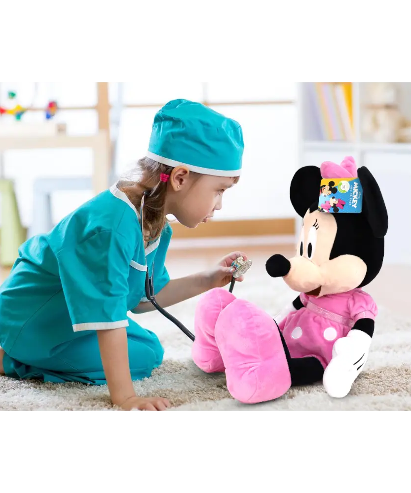 Disney Plush Minnie Mouse 12-Inch Soft Toy, Authentic Disney Store Collectible, Huggable Plush for Kids and Fans, Ages 3+