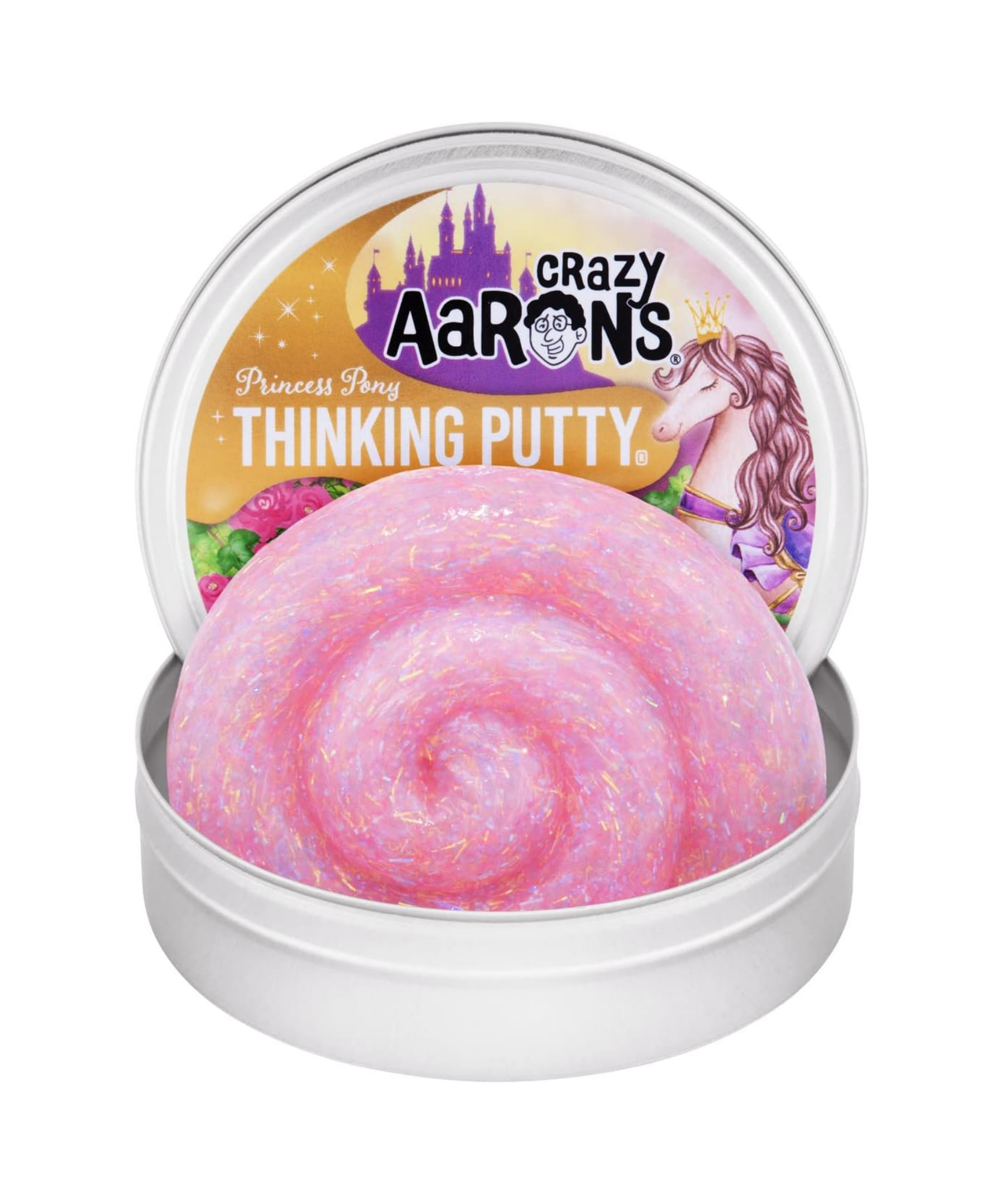 معجون التفكير من كريزي آرون برينسيس بوني، علبة 4 بوصات مع 90 جرامًا من معجون اللعب الحسي غير السام الذي لا يجف أبدًا، لعبة فيدجيت إبداعية ناعمة الملمس للأولاد والبنات من سن 3 سنوات فما فوق