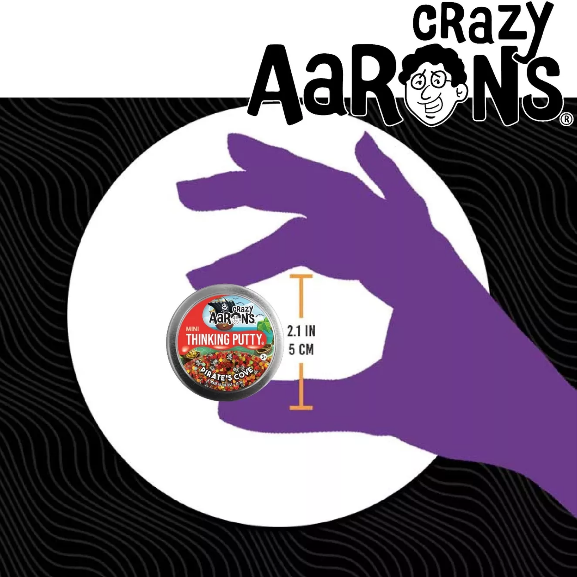 معجون التفكير الصغير من Crazy Aaron's Mini Pirate's Cove، علبة 2 بوصة مع 13 جرامًا من معجون اللعب الحسي غير السام الذي لا يجف أبدًا، لعبة فيدجيت إبداعية ناعمة الملمس للأولاد والبنات من سن 3 سنوات فما فوق