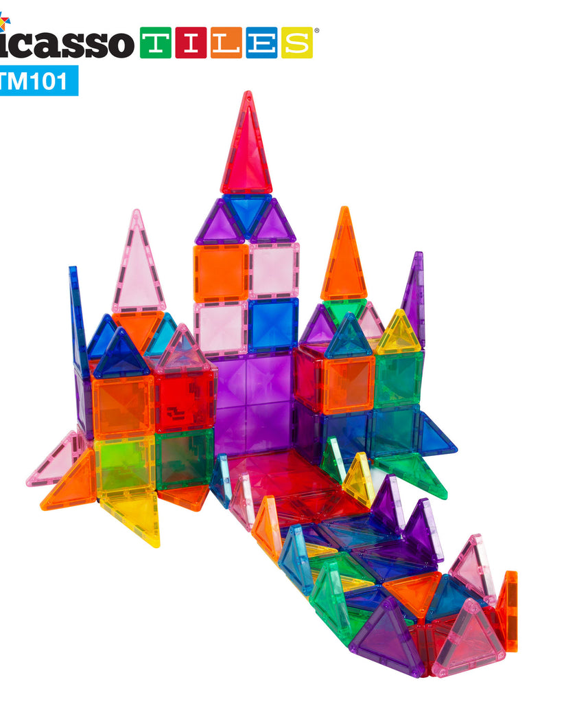 Picasso Tiles Magnetic Mini Diamond Building Toy Blocks Set 101-Pieces