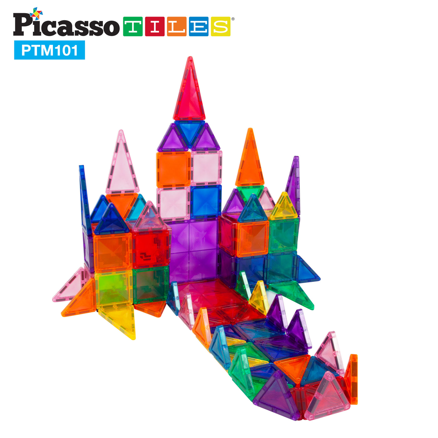 Picasso Tiles Magnetic Mini Diamond Building Toy Blocks Set 101-Pieces
