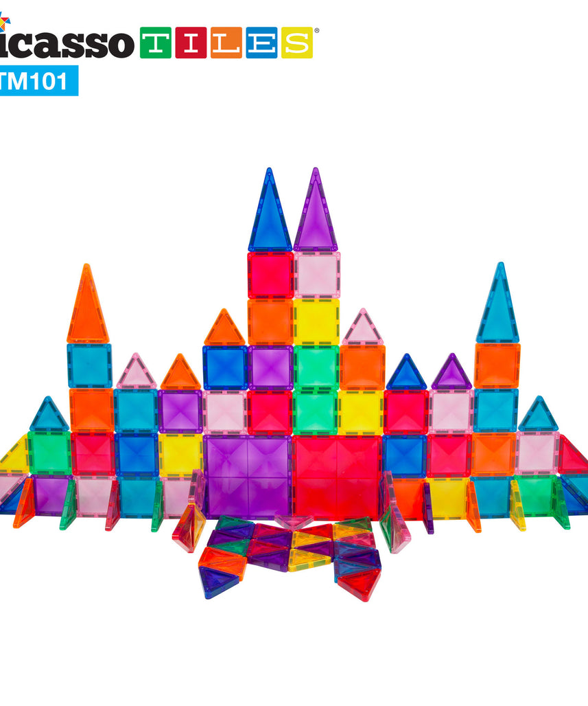 Picasso Tiles Magnetic Mini Diamond Building Toy Blocks Set 101-Pieces