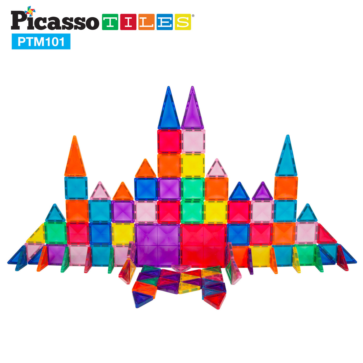 Picasso Tiles Magnetic Mini Diamond Building Toy Blocks Set 101-Pieces