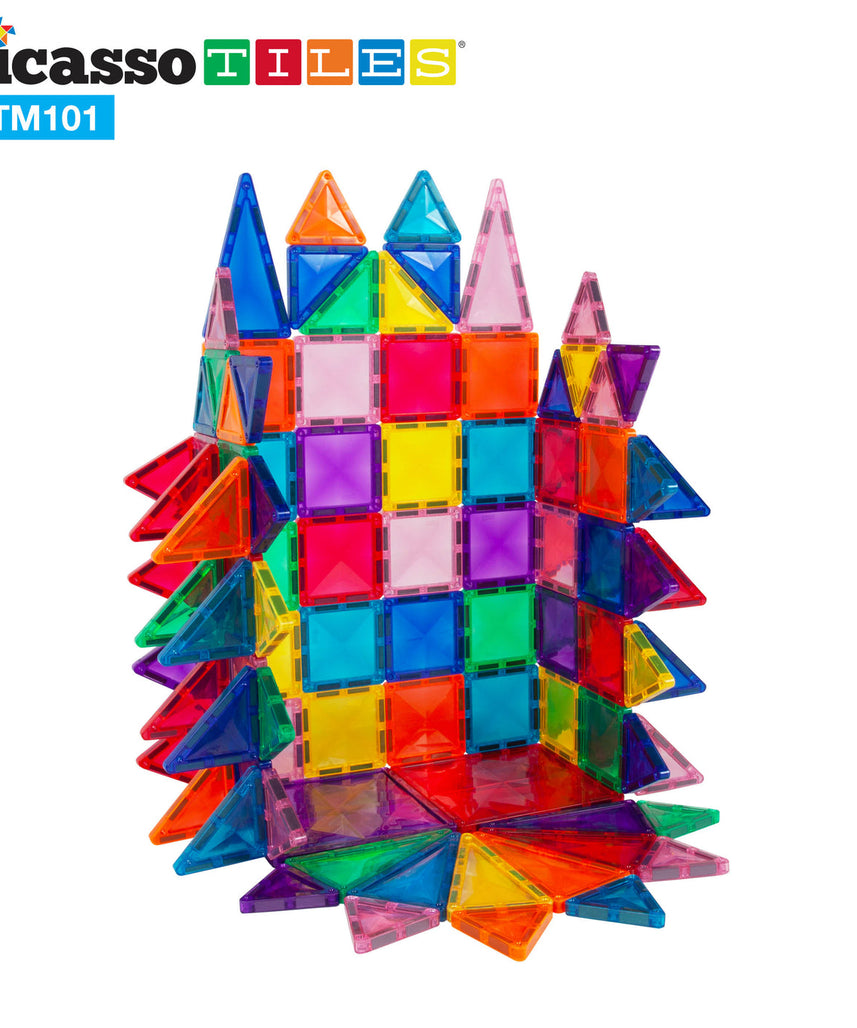 Picasso Tiles Magnetic Mini Diamond Building Toy Blocks Set 101-Pieces