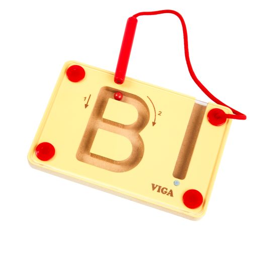 VIGA Magnetic Writing Board Uppercase Letters Set, Wooden Alphabet Learning Toy, 26 Pieces, Pre Writing Practice, Fine Motor Skills, Montessori Style Educational Toy, Ages 3+