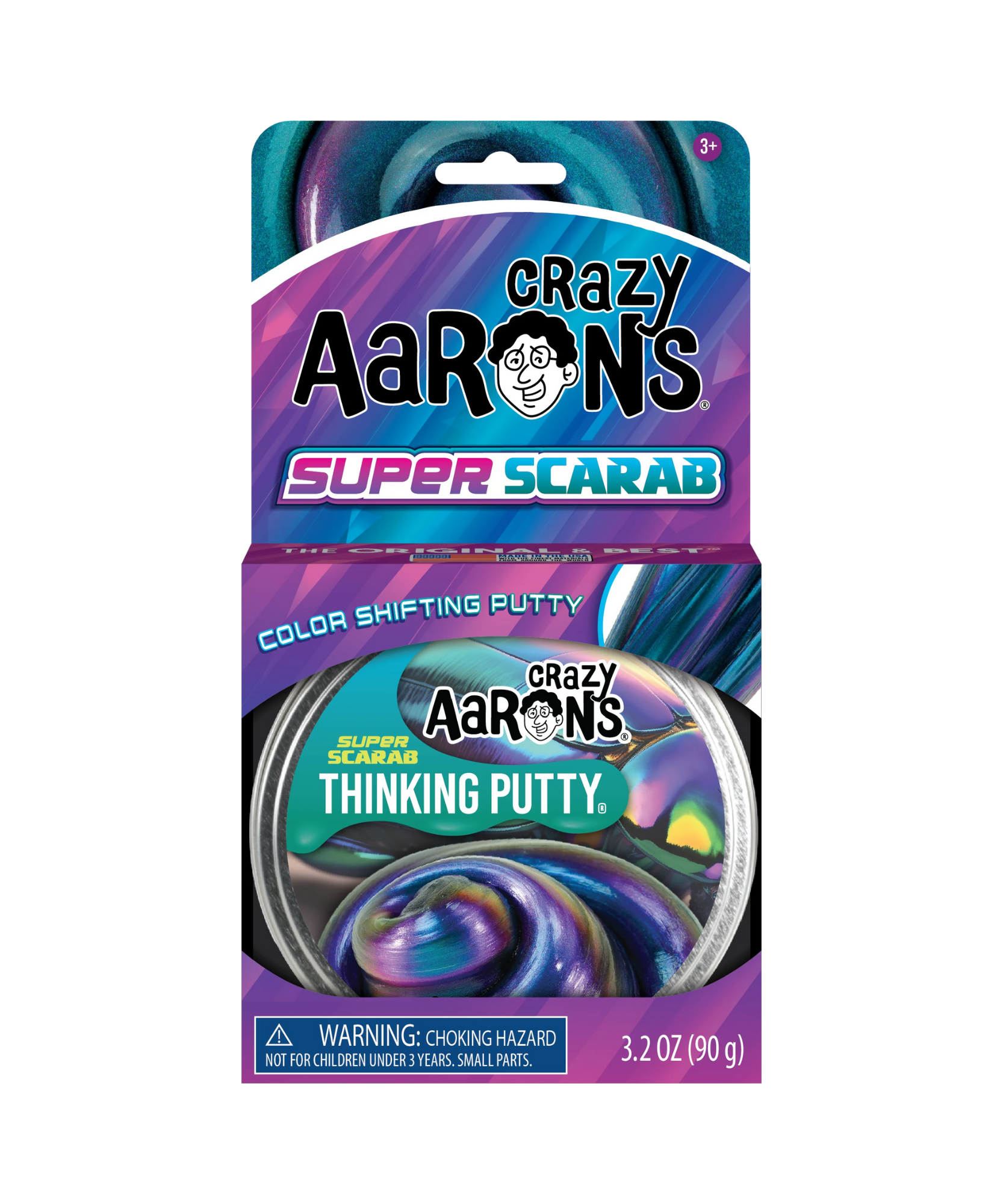 معجون التفكير سوبر سكراب من كريزي آرون، علبة 4 بوصات مع 90 جرامًا من معجون اللعب الحسي غير السام الذي لا يجف أبدًا، لعبة فيدجيت إبداعية ناعمة الملمس للأولاد والبنات من سن 3 سنوات فما فوق