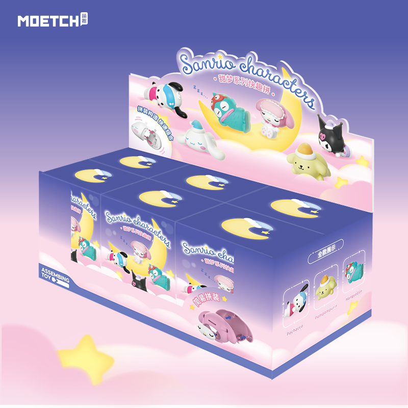 مجموعة مويتش سانريو سويت دريمز، صندوق تجميعي، شخصيات قابلة للتجميع، مجموعة ألعاب قابلة للبناء بنفسك، مكونة من 6 شخصيات (سينامورول، كورومي، ماي ميلودي، بوتشاكو، بومبومبورين، هانجيودون)، مناسبة للأعمار من 6 سنوات فما فوق، مقتنيات وشخصيات