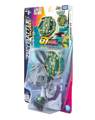 BeyBattle Burst Takara Tomy Bushin Ashindra B5, S4 W1 Starter Beyblade with Launcher and Ripcord, Defense & Attack Spinning Top for Kids