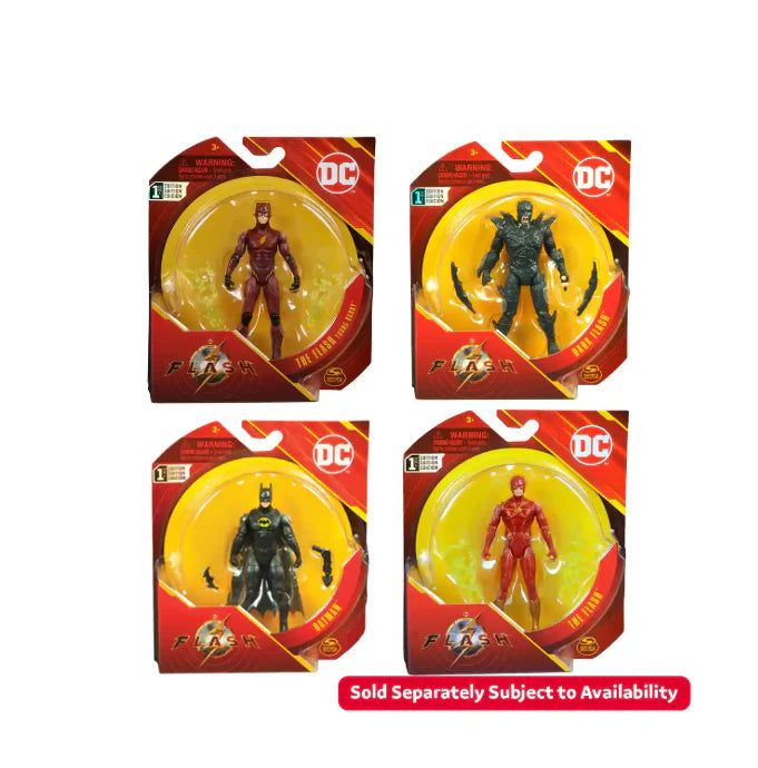 DC Comics The Flash Movie 4-Inch Action Figure Assortment, Poseable Superhero Toy with Accessories for Kids Aged 3+