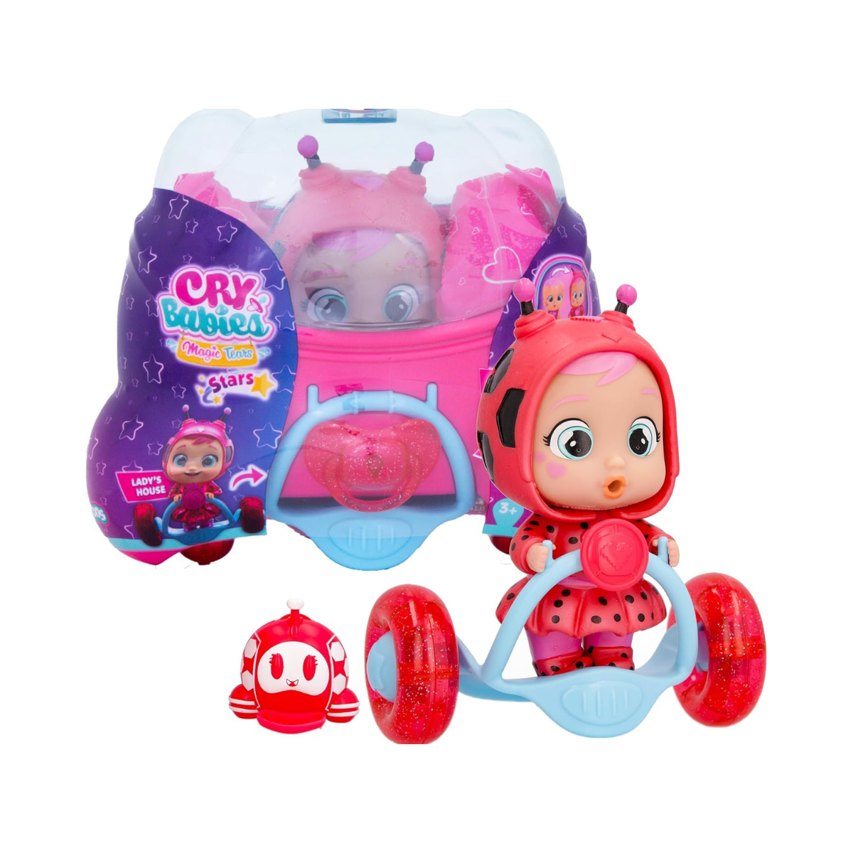 CRY Babies Magic Tears Stars Star Lady - Collectible Mini Doll Dressed in a Pretty Outfit, and Has a 2-in-1 Capsule, with Glow in the Dark Star - Gift Toy for Boys and Girls Over 3 Years