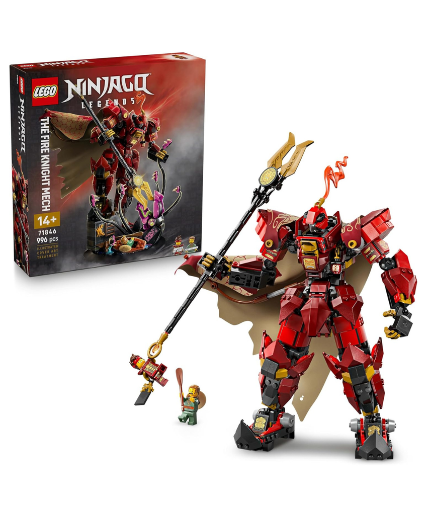 LEGO Ninjago The Fire Knight Mech Toy - Monstrosity Building Set with a Posable Figure, 2 Minifigures & a Sea Monster on a Display Stand - Birthday Gift for 14+ Year Old Boys and Teenagers - 71846