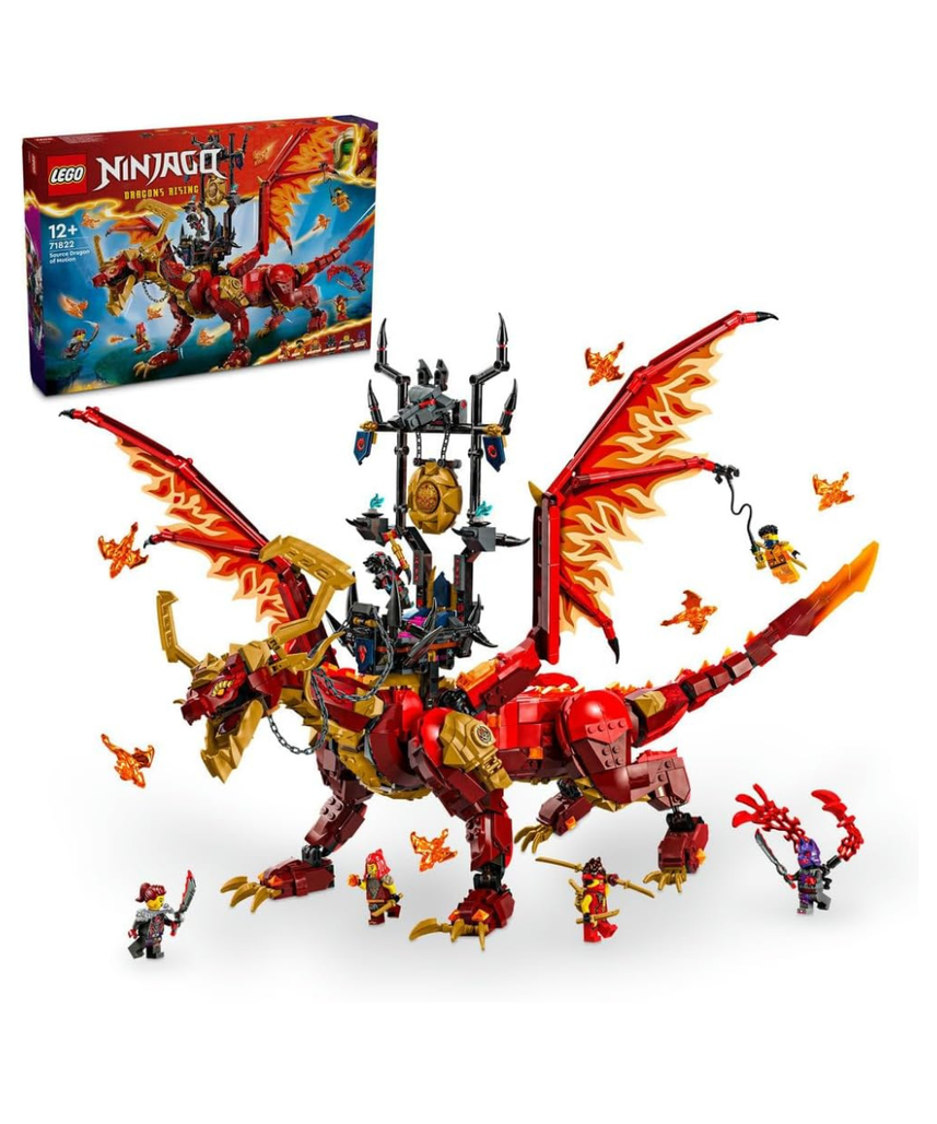 LEGO NINJAGO Source Dragon of Motion Figure Set, Ninja Adventure Toys for Boys & Girls, with 6 Minifigures Incl. Characters Kai & Arin, Dragons Rising Birthday Gift for kids & Teens aged 12 Plus 71822