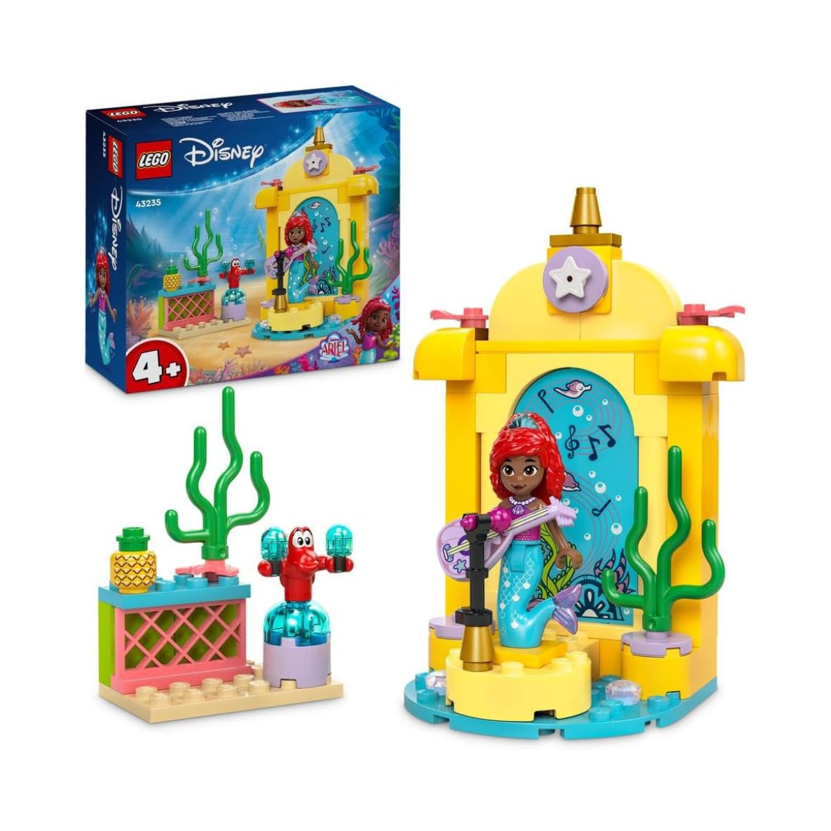 LEGO ǀ Disney Princess Ariel’s Music Stage, Buildable Toy for Kids, with a Mini-Doll Character and Sebastian Animal Figure, Fun Gift Idea for TV Show Fans, 4 Plus Year Old Girls and Boys 43235