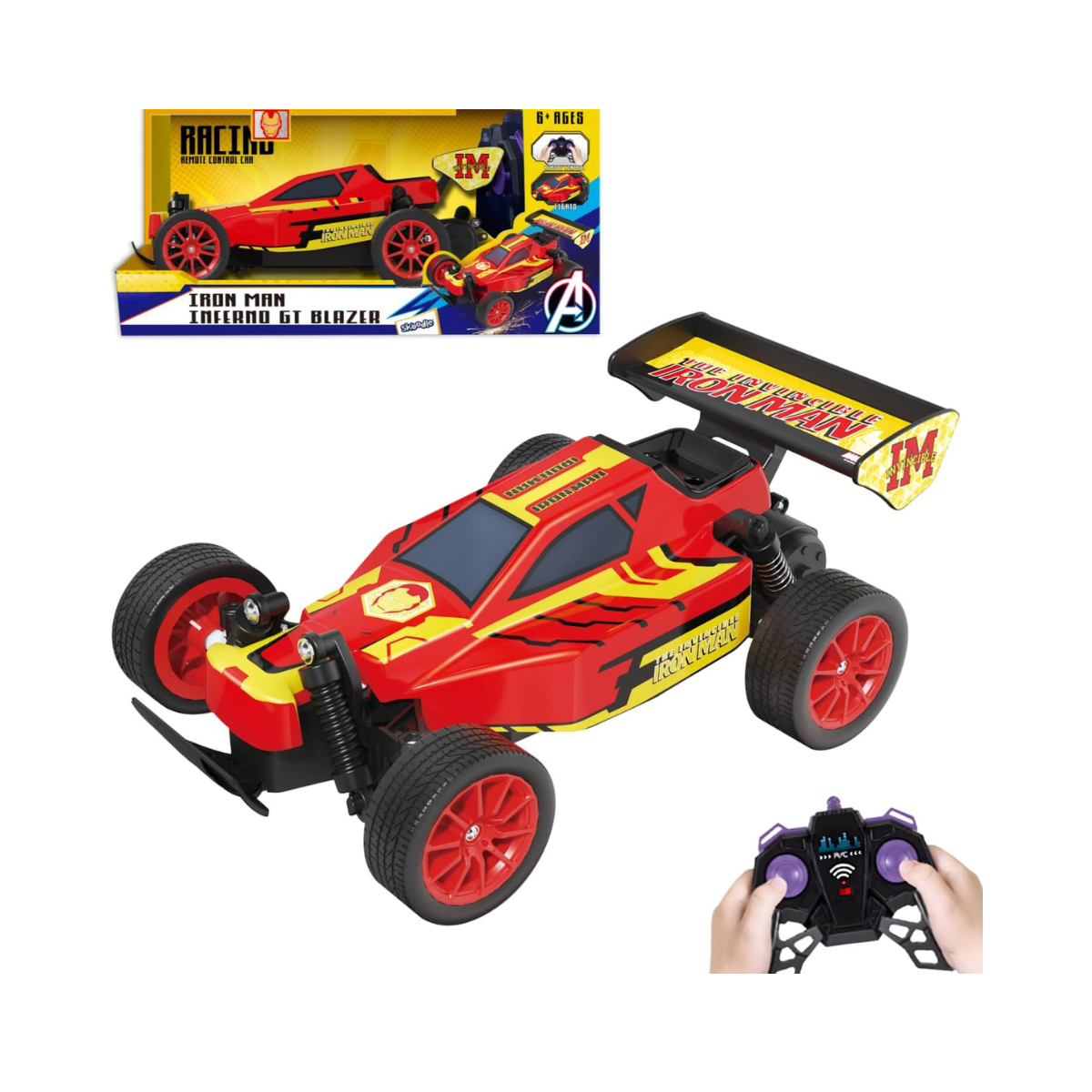 Marvel Iron Man Inferno GT Blazer 2.4 GHz RC Car – Full Function Remote Control Racing Truck with LED Lights, High-Speed Avenger Toy Vehicle for Kids & Collectors, Ages 6+, Official Marvel Merchandise