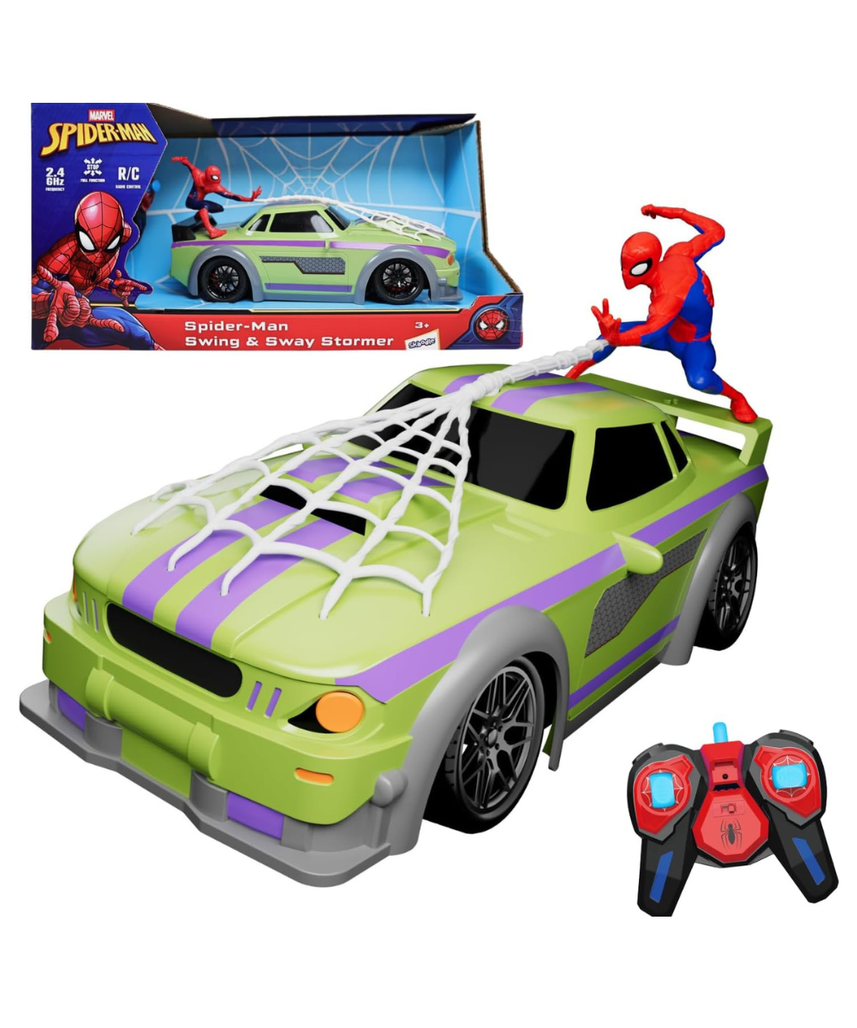Marvel Spider-Man Swing & Sway Stormer RC - 2.4 GHz Full Function Remote Control Car for Kids - Official Disney Marvel Avengers Toy Vehicle - Ages 3+