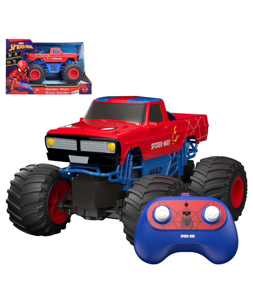 Marvel Spider-Man Rock Raider Remote Control Car, Official 2.4 GHz Full Function R/C Vehicle, Rugged Rock Crawler Toy for Kids Ages 3+