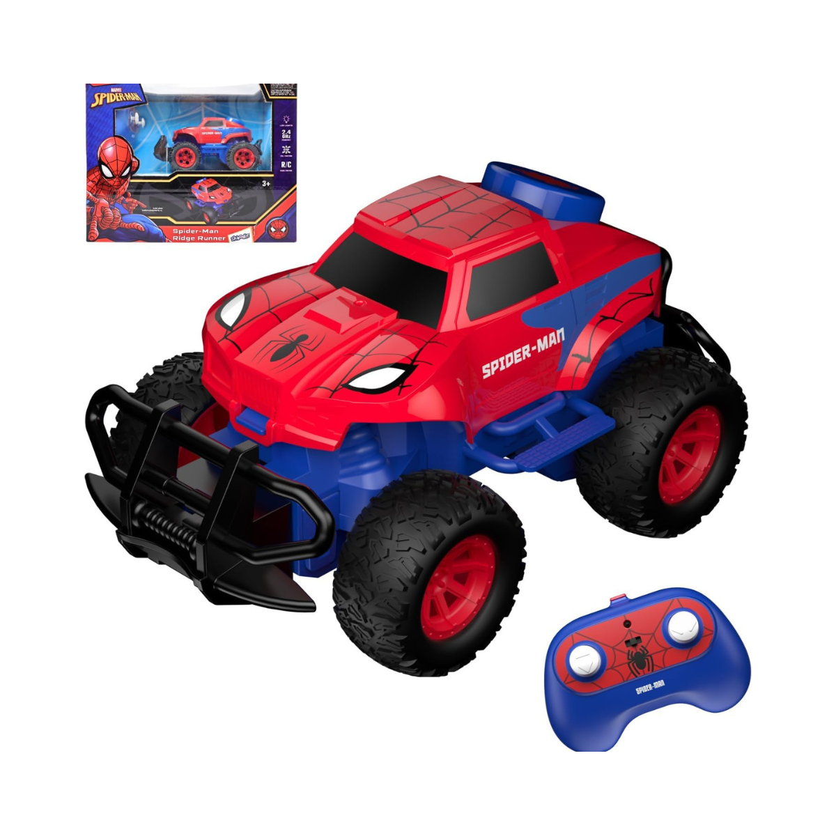 Marvel Spider-Man Ridge Runner R/C Remote Control Car, 2.4 GHz Full Function Toy for Ages 3+