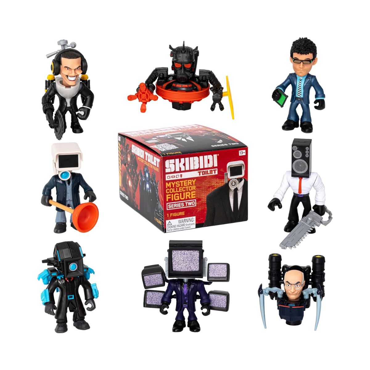 Skibidi Toilet Mystery Figure Series 2 Blind Box, Official Collectible Action Figure, Assorted Characters, Surprise Unboxing Toy for Kids 13+