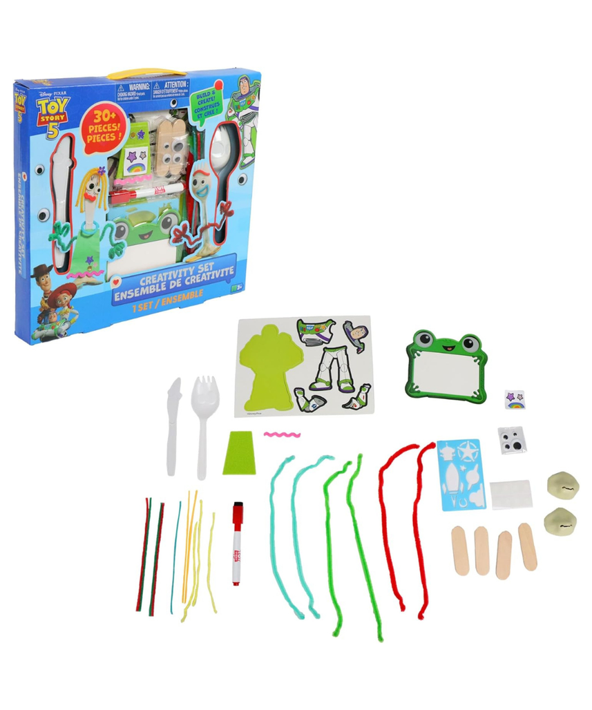 Disney Pixar Toy Story 5 Make Your Own Forky and Karen Craft Kit for Kids, 30+ Piece DIY Arts and Crafts Activity Set, Creative Character Building Toy Gift Ages 3+