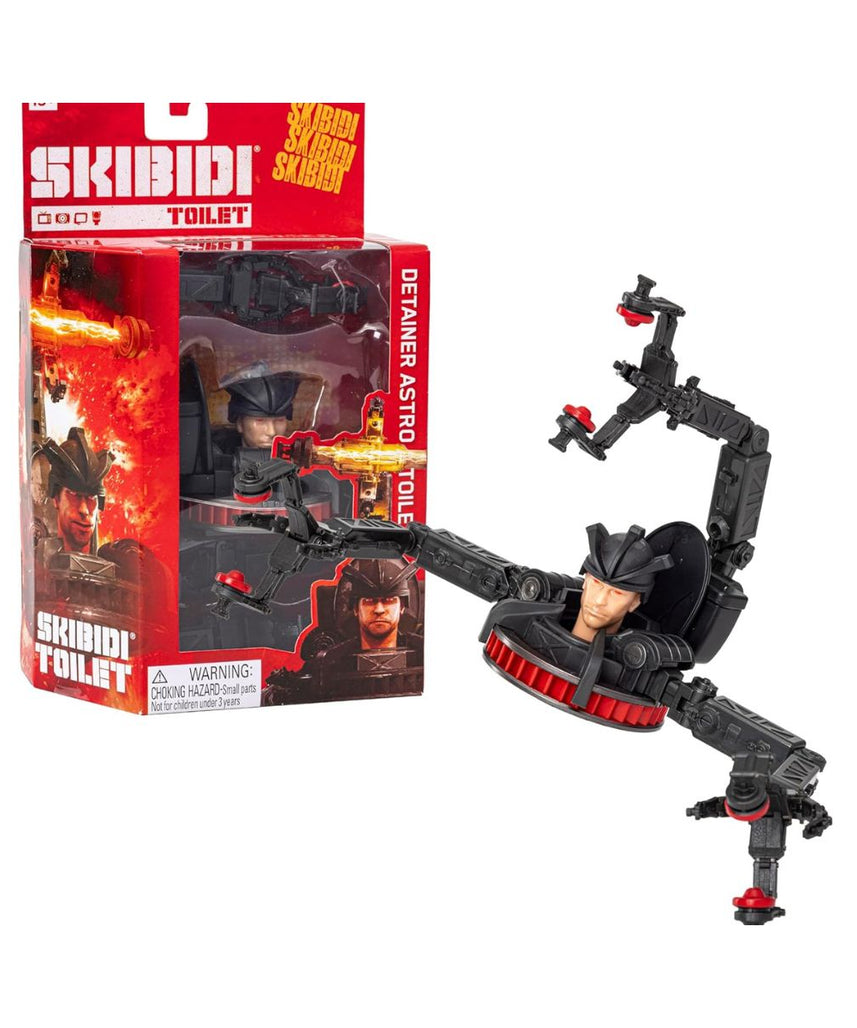 Skibidi Toilet Deluxe Figure Series 2 Detainer Astro Toilet, Official 6 Inch Collectible Action Figure with 22 Moving Parts for Kids 13+