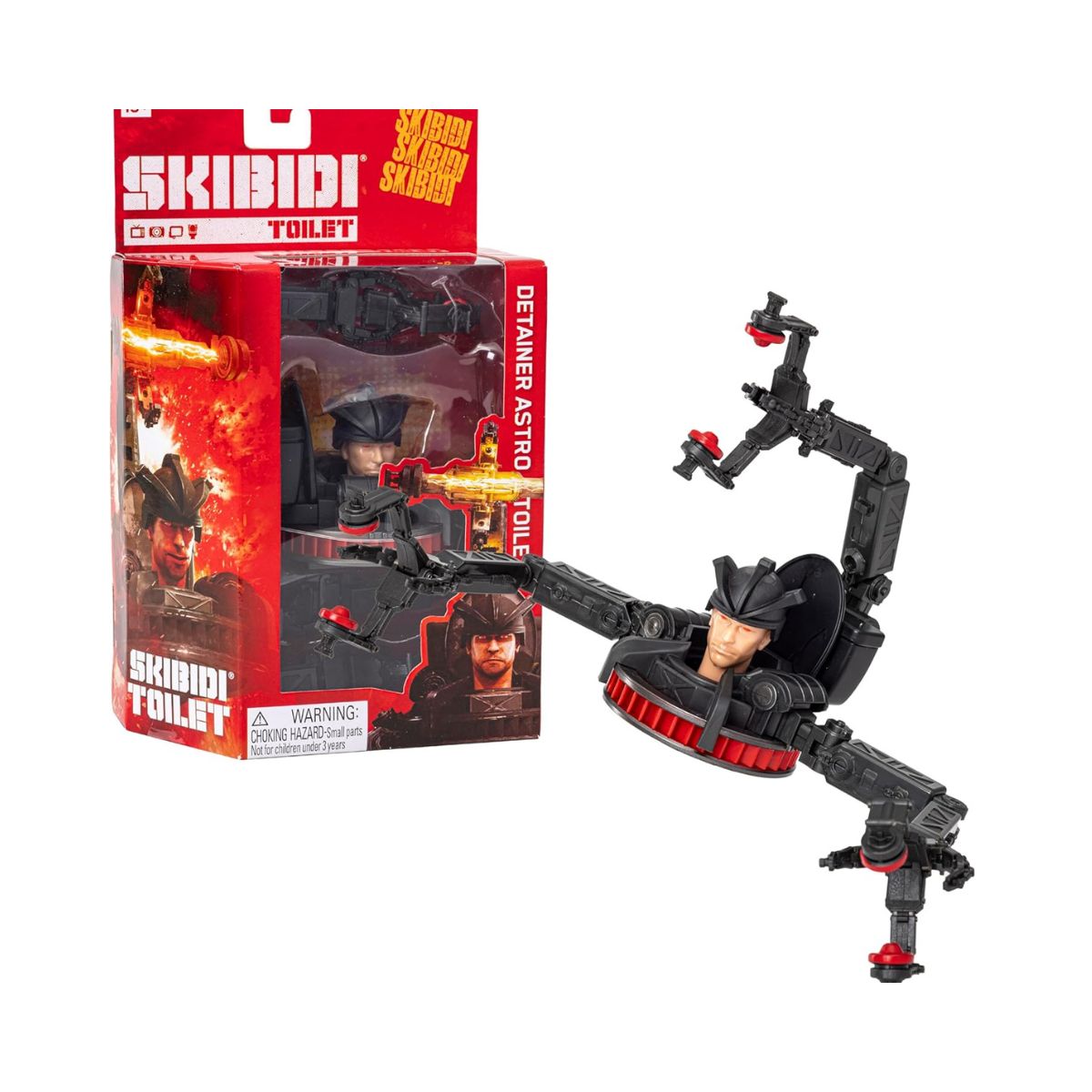Skibidi Toilet Deluxe Figure Series 2 Detainer Astro Toilet, Official 6 Inch Collectible Action Figure with 22 Moving Parts for Kids 13+