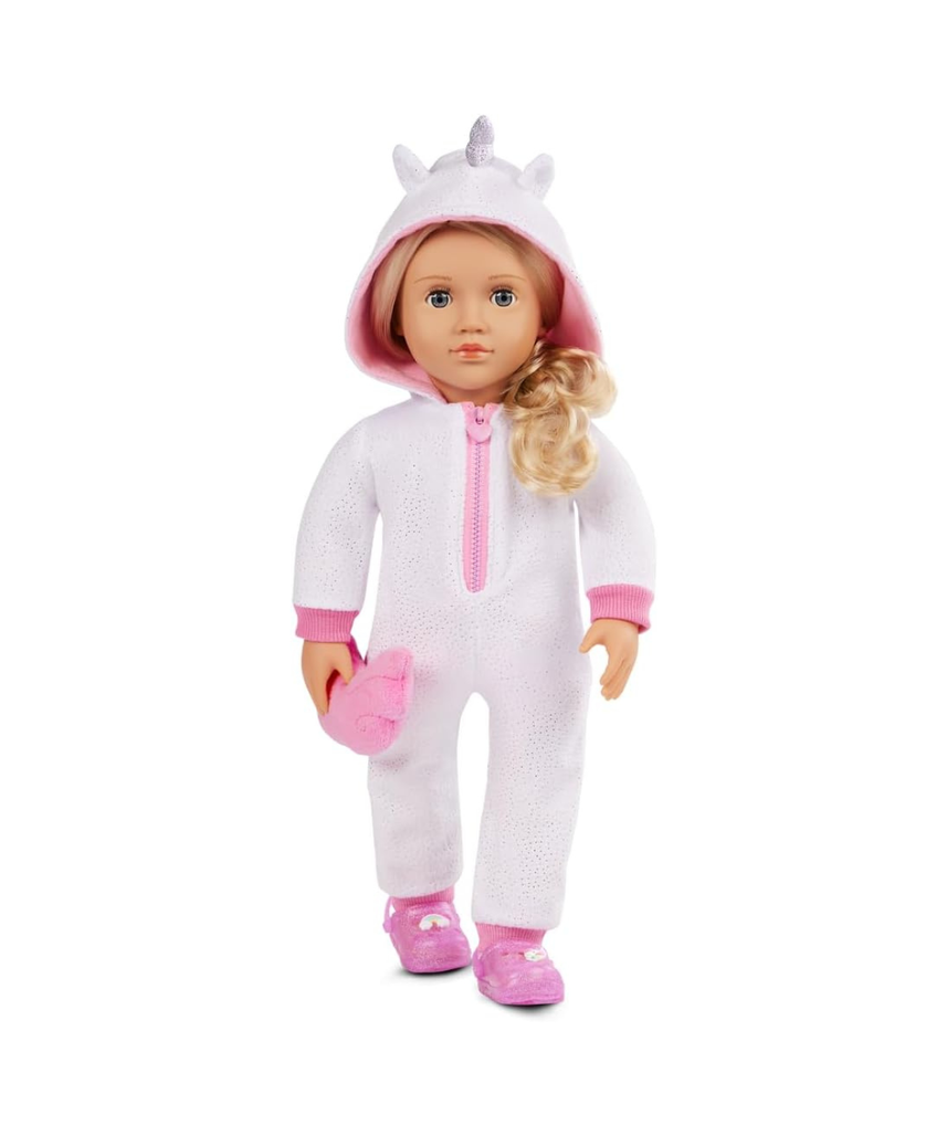 Our Generation Doll w/Unicorn Pajama, Lilian | Premium Quality Toy for Kids