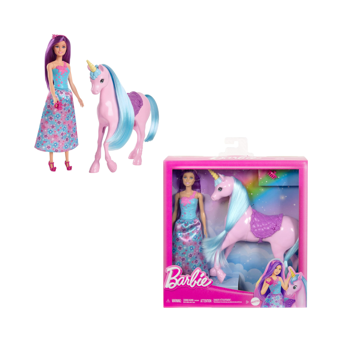 Barbie Mattel Doll & Unicorn Fantasy Playset – Magical Adventure Toy