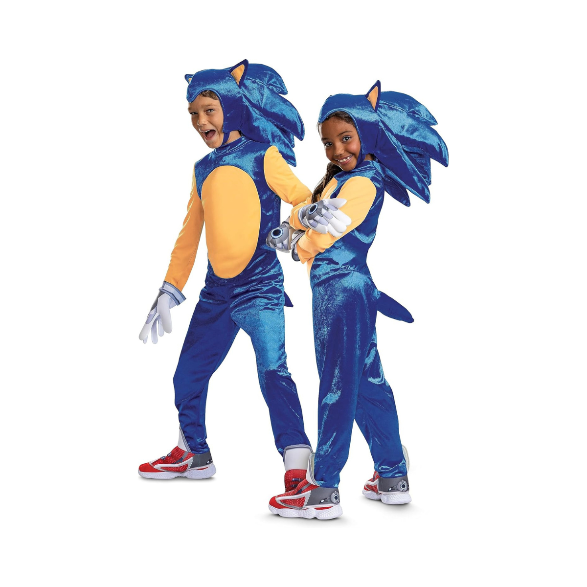 Disguise Deluxe Sonic Costume for Kids, Official Sonic Prime Costume and Headpiece, Size (10-12)