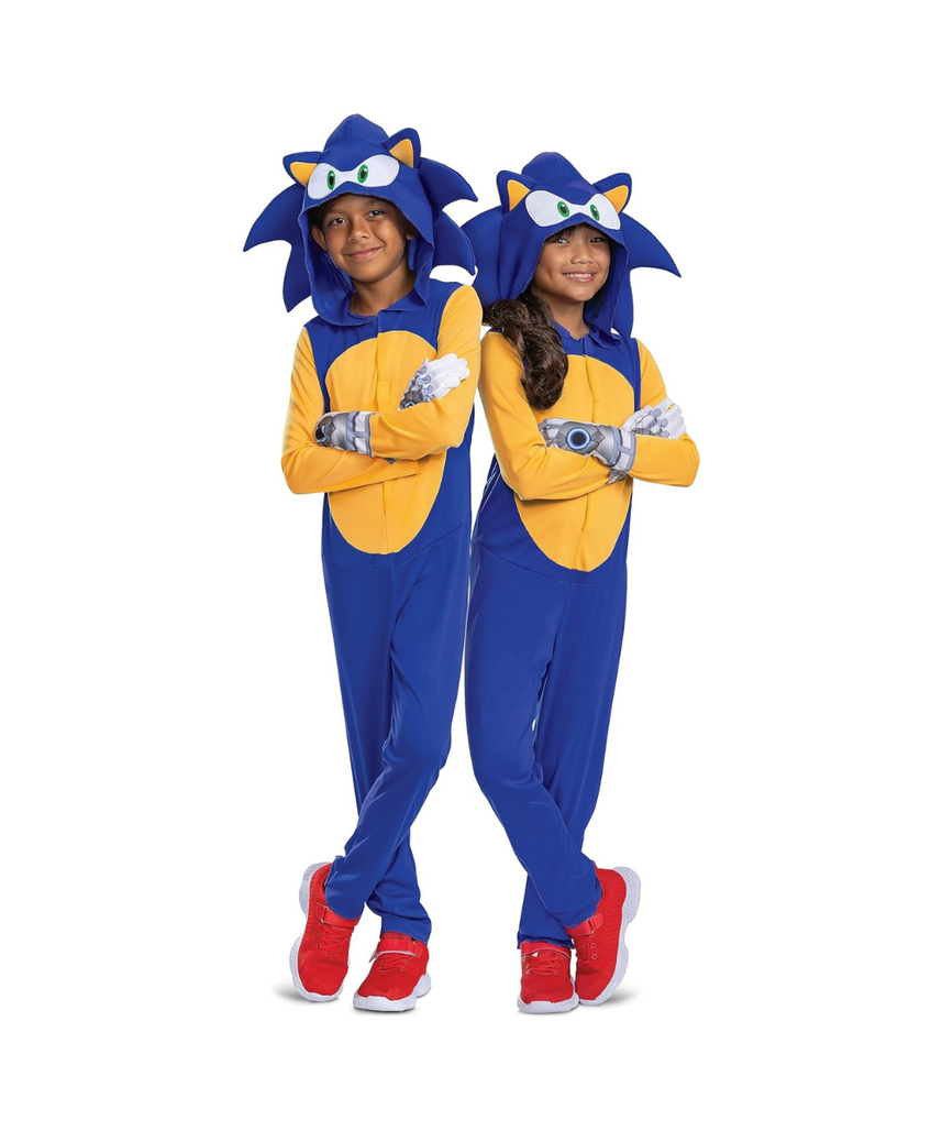 Disguise Sonic Costume for Kids, Official Sonic Prime Costume and Headpiece, Size (4-6)