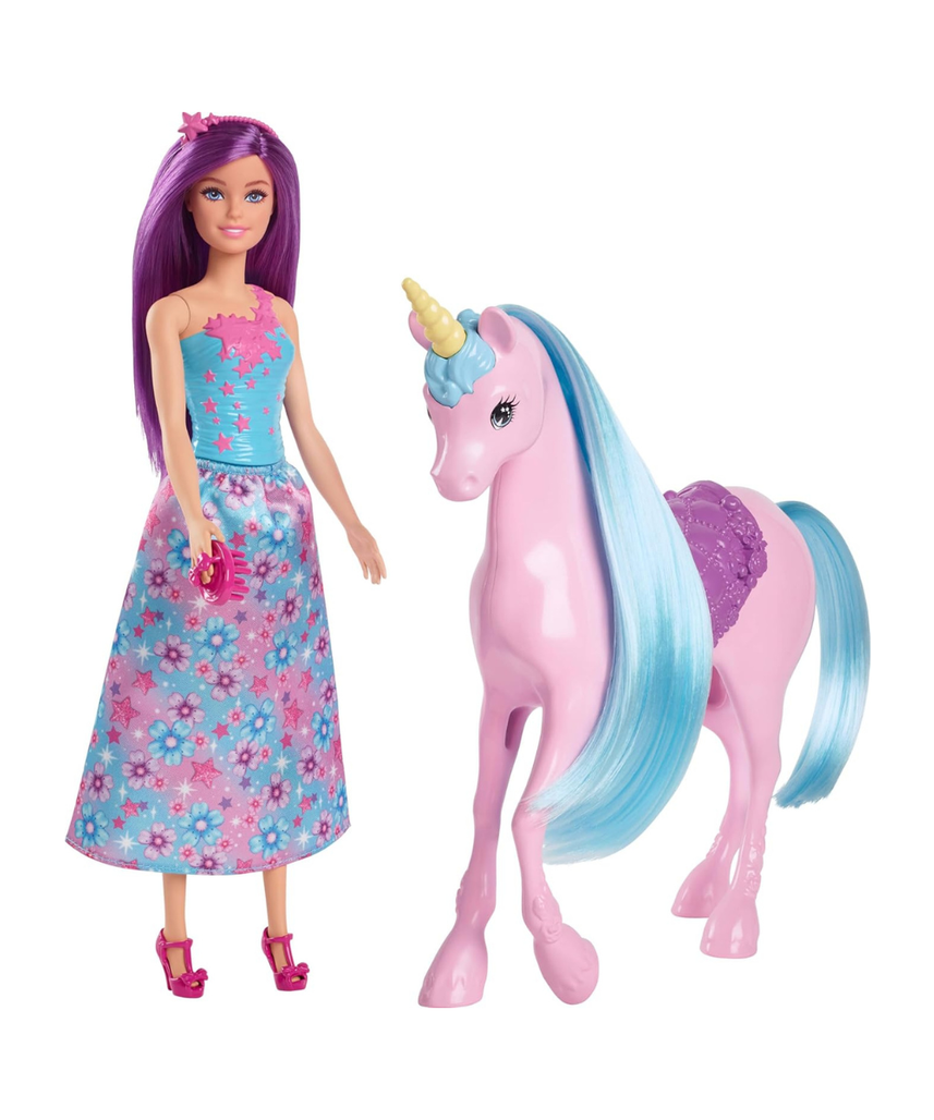 Barbie Mattel Doll & Unicorn Fantasy Playset – Magical Adventure Toy