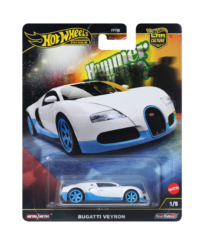 Hot Wheels Premium Bugatti Veyron, Car Culture Circuit Legends Vehicles for Children from 3 Years and Adults Fans and Collectors, Premium Collection by Car Culture in Scale 1:64, HRW06