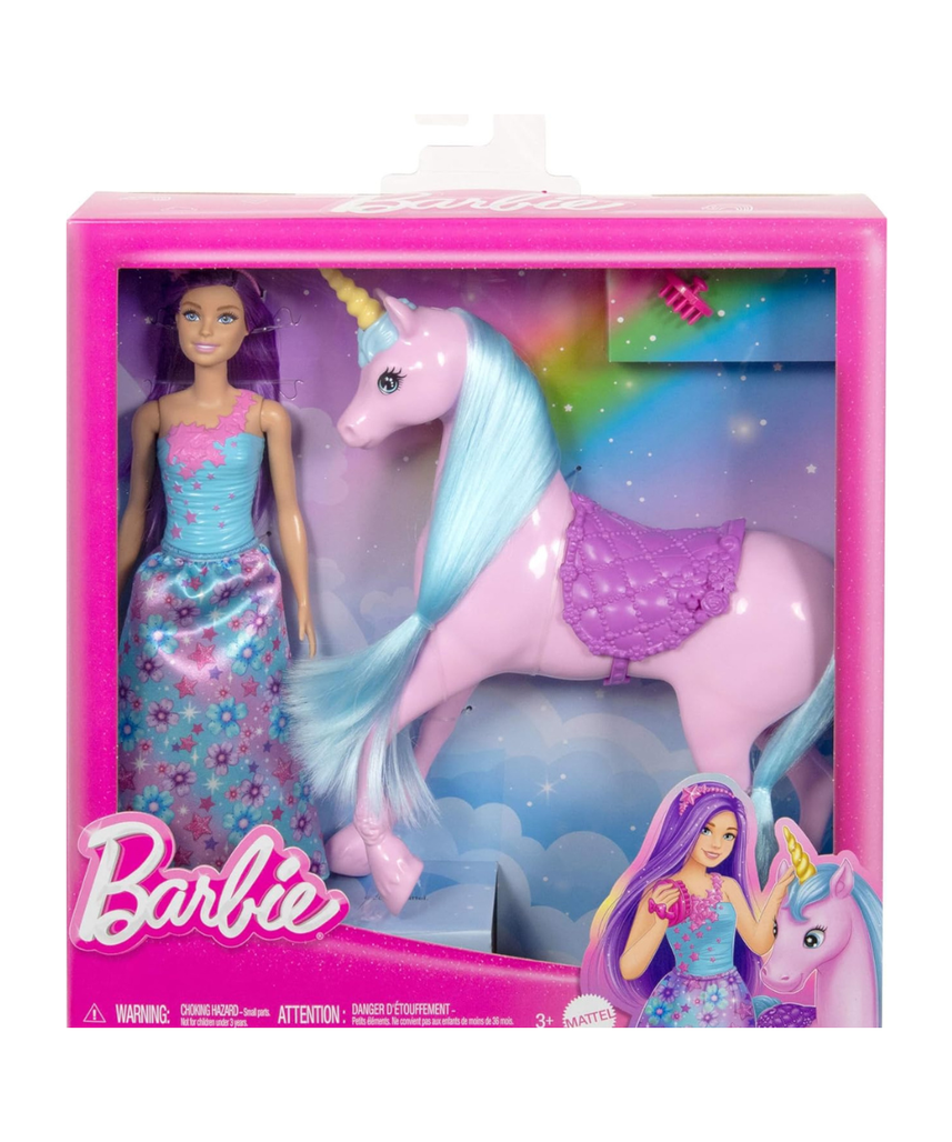 Barbie Mattel Doll & Unicorn Fantasy Playset – Magical Adventure Toy
