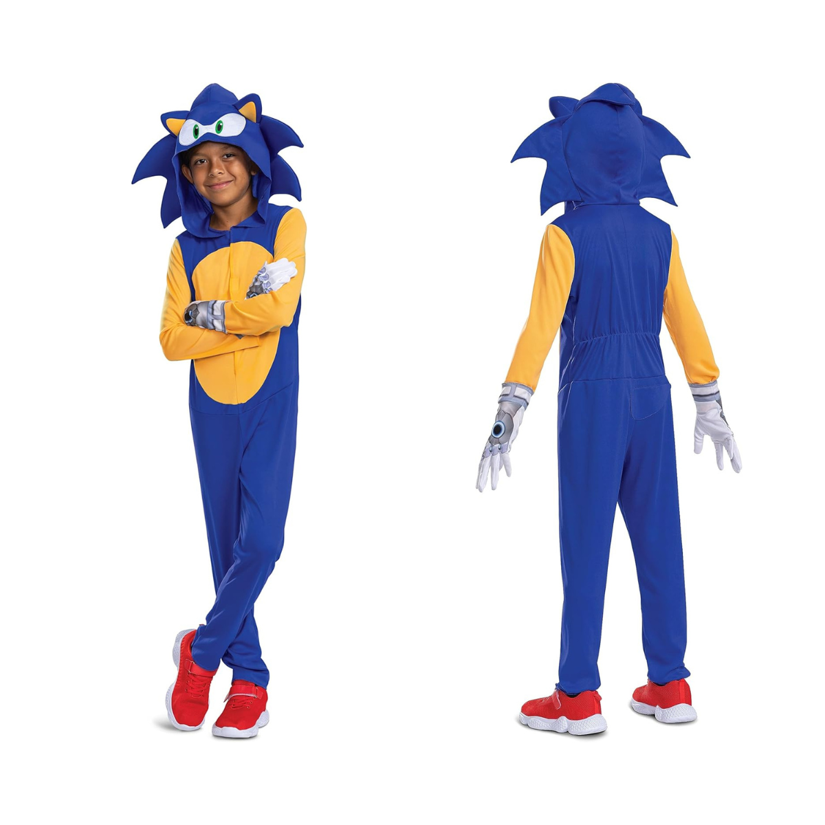 Disguise Sonic Costume for Kids, Official Sonic Prime Costume and Headpiece, Size (10-12)