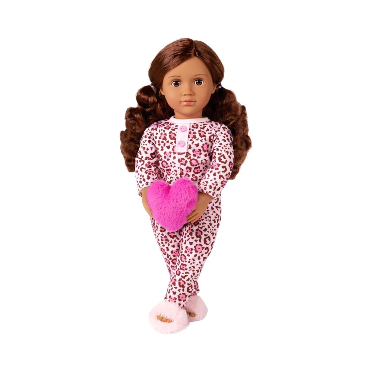 Our Generation Doll w/Leopard Pajama & Heart Pillow, Gracia | Premium Quality Toy for Kids