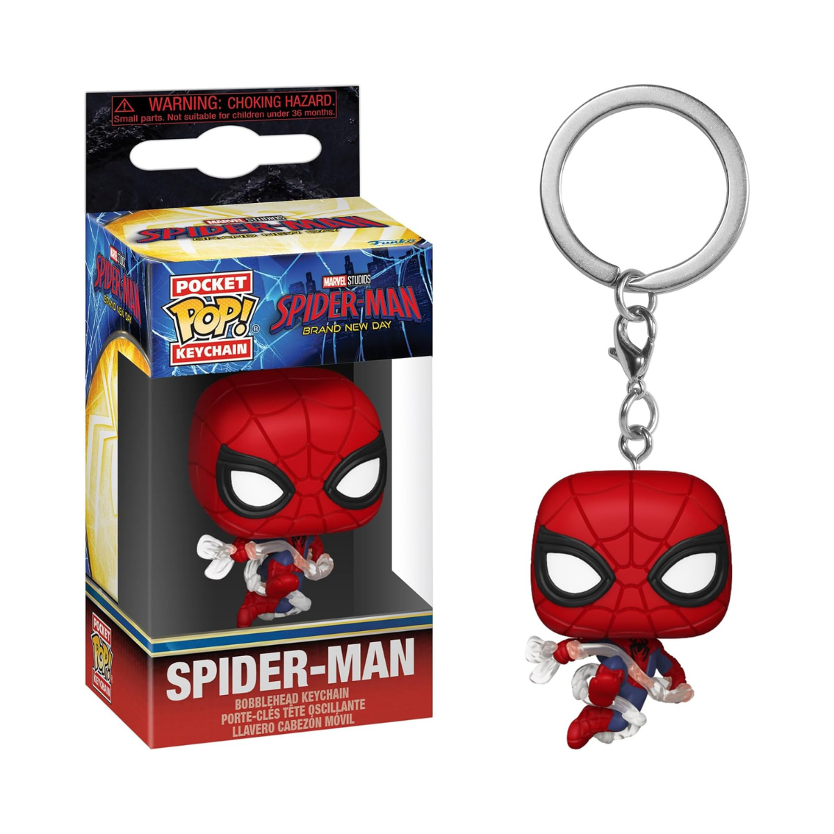 Funko POP! Keychain: Marvel - Spider-Man Day - Spider-Man Novelty Keyring - Collectable Mini Figure - Stocking Filler - Gift Idea - Official Merchandise - Backpack Decor