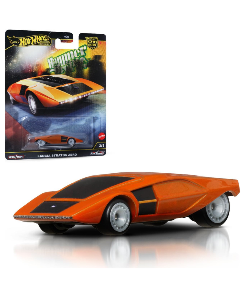 Hot Wheels Premium Lancia Stratos Zero Vehicle Car Culture Circuit Legends Collectible Hot Wheels Die-cast Car Toy for Kids 3+ Years HRV77