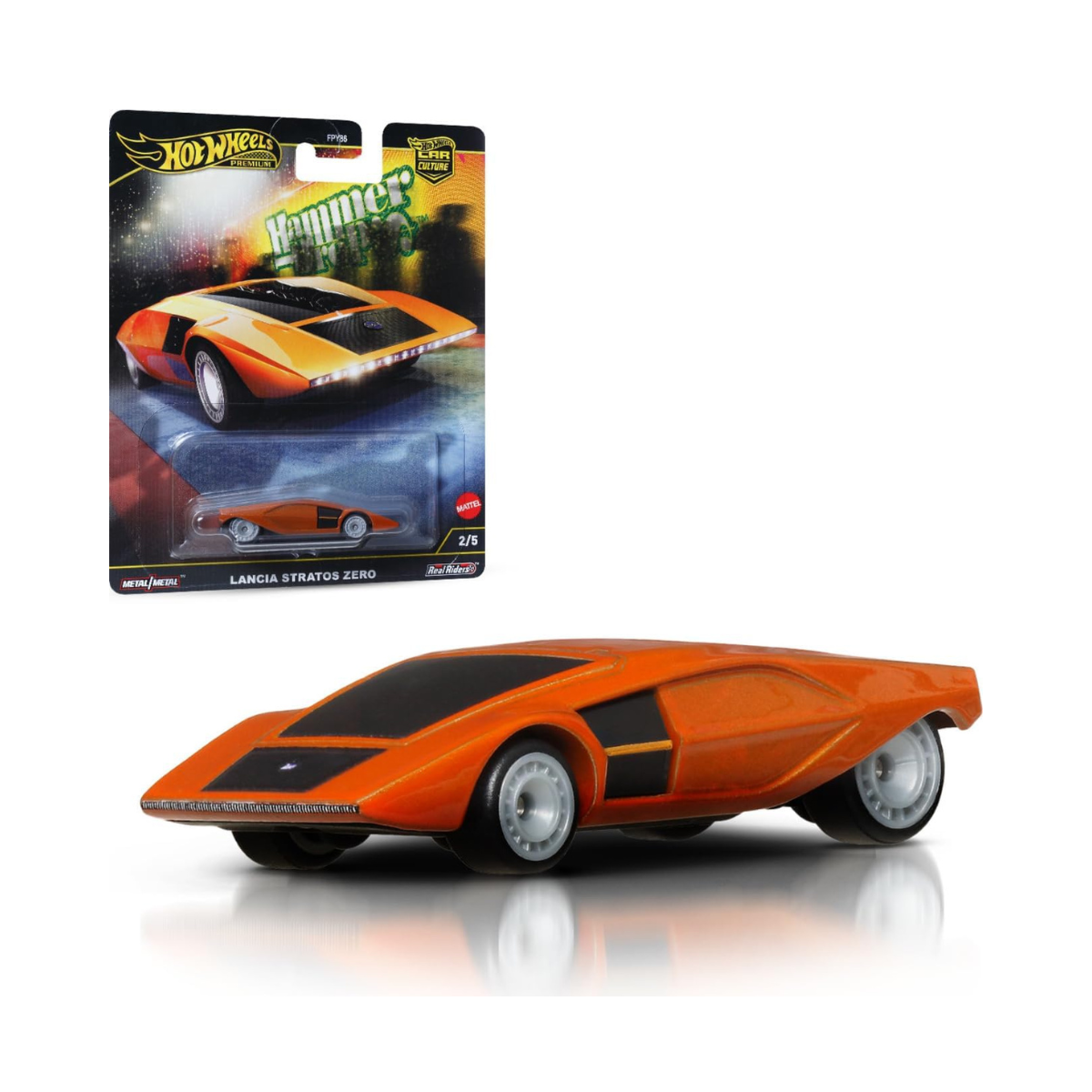 Hot Wheels Premium Lancia Stratos Zero Vehicle Car Culture Circuit Legends Collectible Hot Wheels Die-cast Car Toy for Kids 3+ Years HRV77