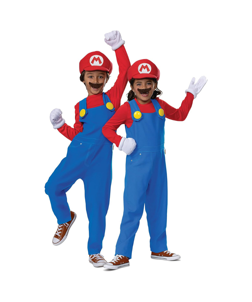 Disguise Mario Costume for Kids, Official Super Mario Bros Costume and Accessories for Children, Size (10-12)