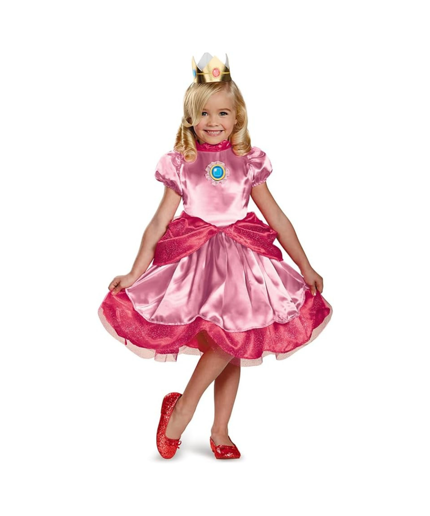 Disguise Nintendo Super Mario Brothers Princess Peach Girls Toddler Costume, Small/2T, Deep Pink