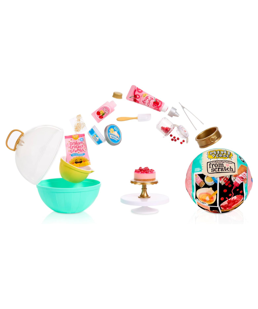 MGA’s Miniverse Make It Mini From Scratch Series 2, DIY Resin Baking Collectibles with Ingredients, Recipe Card, Accessories & Display, Cakes, Pasta, Bread, Cheesecake – 12 Styles- 546849